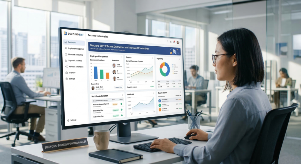 School ERP Management System Dashboard by Devzuno Technologies