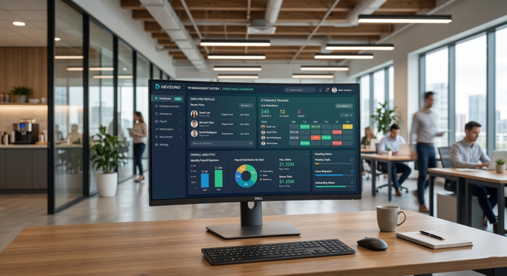 HR Management System Dashboard by Devzuno Technologies